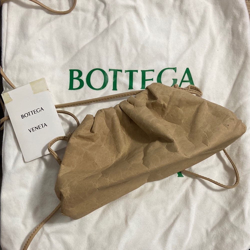 Bottega Veneta The Mini Pouch Brown Leather Clutch